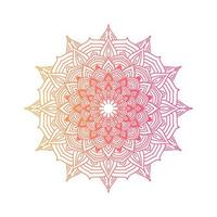 Gradient color mandala on white isolated background, Mandala with floral patterns. Ornaments vector