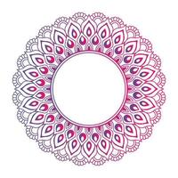 Gradient color mandala on white isolated background, Mandala with floral patterns. Ornaments vector