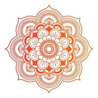 mandala de color degradado sobre fondo blanco aislado, mandala con motivos florales. adornos vector