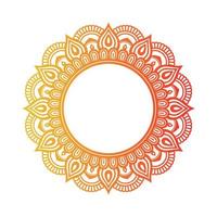 Gradient color mandala on white isolated background, Mandala with floral patterns. Ornaments vector