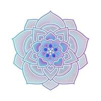 mandala de color degradado sobre fondo blanco aislado, mandala con motivos florales. adornos vector