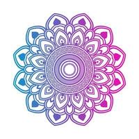 Gradient color mandala on white isolated background, Mandala with floral patterns. Ornaments vector