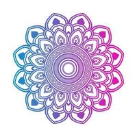 mandala de color degradado sobre fondo blanco aislado, mandala con motivos florales. adornos vector