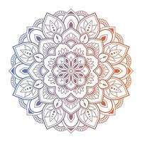 Gradient color mandala on white isolated background, Mandala with floral patterns. Ornaments vector