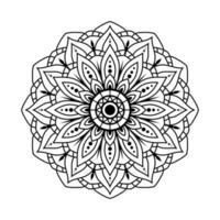 mandala, garabatos de plantilla de patrón de mandala, patrones de adorno redondo para henna, mehndi, tatuaje, página de libro para colorear vector