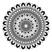 mandala, garabatos de plantilla de patrón de mandala, patrones de adorno redondo para henna, mehndi, tatuaje, página de libro para colorear vector