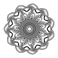 mandala, garabatos de plantilla de patrón de mandala, patrones de adorno redondo para henna, mehndi, tatuaje, página de libro para colorear vector