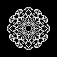 White mandala on black Pattern Stencil Doodles Sketch, Round ornament patterns for Henna, Mehndi, Tattoo vector