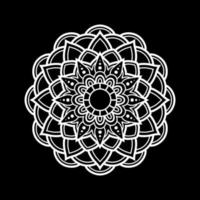 mandala blanco sobre dibujo de garabatos de plantilla de patrón negro, patrones de adorno redondo para henna, mehndi, tatuaje vector