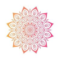 Gradient color mandala on white isolated background, Mandala with floral patterns. Ornaments vector