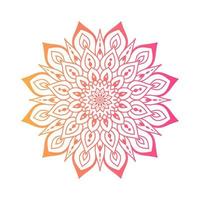 mandala de color degradado sobre fondo blanco aislado, mandala con motivos florales. adornos vector