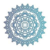 Gradient color mandala on white isolated background, Mandala with floral patterns. Ornaments vector