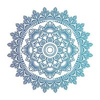 mandala de color degradado sobre fondo blanco aislado, mandala con motivos florales. adornos vector