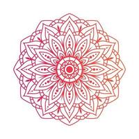 Gradient color mandala on white isolated background, Mandala with floral patterns. Ornaments vector