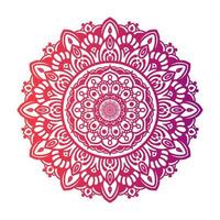 mandala de color degradado sobre fondo blanco aislado, mandala con motivos florales. adornos vector