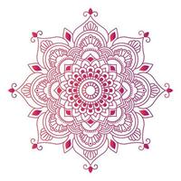 mandala de color degradado sobre fondo blanco aislado, mandala con motivos florales. adornos vector