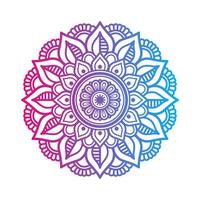 Gradient color mandala on white isolated background, Mandala with floral patterns. Ornaments vector
