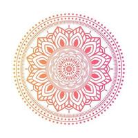 Gradient color mandala on white isolated background, Mandala with floral patterns. Ornaments vector