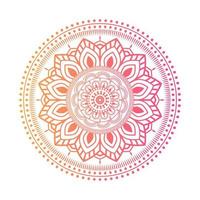 mandala de color degradado sobre fondo blanco aislado, mandala con motivos florales. adornos vector