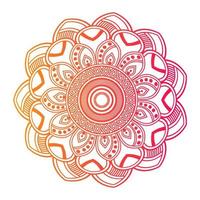 Gradient color mandala on white isolated background, Mandala with floral patterns. Ornaments vector