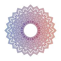 mandala de color degradado sobre fondo blanco aislado, mandala con motivos florales. adornos vector