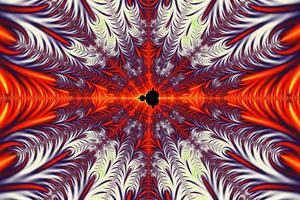 3D-Illustration of a beautiful zoom into the infinite mathematical mandelbrot set fractal. photo