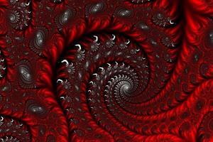 Ilustración 3d de un hermoso zoom en el infinito conjunto matemático mandelbrot fractal. foto