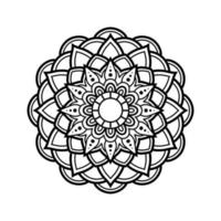 mandala, garabatos de plantilla de patrón de mandala, patrones de adorno redondo para henna, mehndi, tatuaje, página de libro para colorear vector