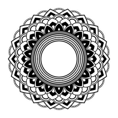 Mandala, Mandala pattern Stencil doodles, Round ornament patterns for Henna, Mehndi, Tattoo, Coloring book page