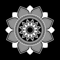 mandala blanco sobre dibujo de garabatos de plantilla de patrón negro, patrones de adorno redondo para henna, mehndi, tatuaje vector