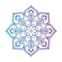 mandala de color degradado sobre fondo blanco aislado, mandala con motivos florales. adornos vector