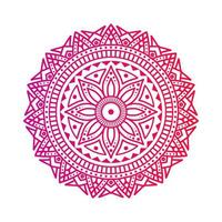 Gradient color mandala on white isolated background, Mandala with floral patterns. Ornaments vector