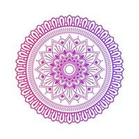 mandala de color degradado sobre fondo blanco aislado, mandala con motivos florales. adornos vector