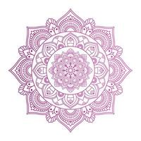 mandala de color degradado sobre fondo blanco aislado, mandala con motivos florales. adornos vector