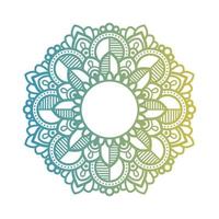Gradient color mandala on white isolated background, Mandala with floral patterns. Ornaments vector