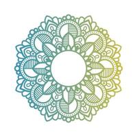 mandala de color degradado sobre fondo blanco aislado, mandala con motivos florales. adornos vector