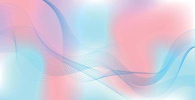 Panoramic colorful abstract stylish multi background with wavy lines - Vector