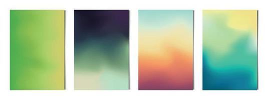 Set 4 pcs. abstract multicolor gradients, business background postcard for advertising, web background - Vector