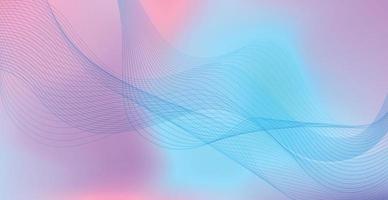 Panoramic colorful abstract stylish multi background with wavy lines - Vector