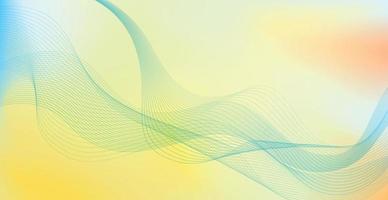 Panoramic colorful light abstract stylish multi background with wavy lines - Vector