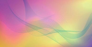 Panoramic colorful abstract stylish multi background with wavy lines - Vector