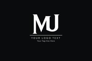 diseño de logotipo de letra mu. Ilustración de vector de icono de letras um moderno creativo.
