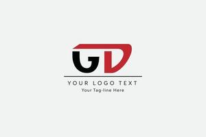 diseño del logotipo de la letra gd. ilustración de vector de icono de letras gd moderno creativo.