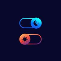 dark mode and light mode, toggle buttons vector