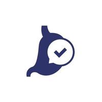 good digestion icon with a stomach and check mark vector