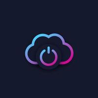 Cloud and off button, vector logo