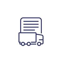 transport document, CMR line icon vector