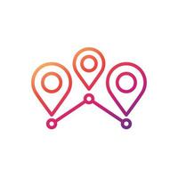 Path icon in line style vector