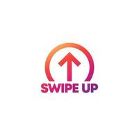 Swipe up icon with arrow vector