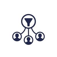 filtering users data icon, vector